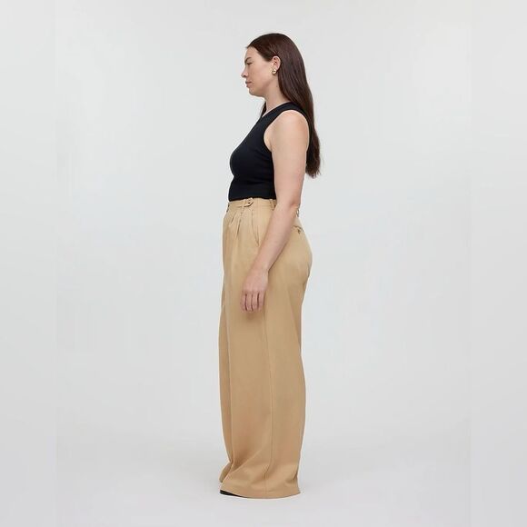 NWT Madewell The Petite Harlow Wide-Leg Linen Blend Pant in Desert Dune - Picture 3 of 10